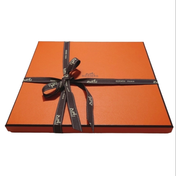 Hermes Other - HERMES new authentic iconic orange square scarf gift box with ribbon